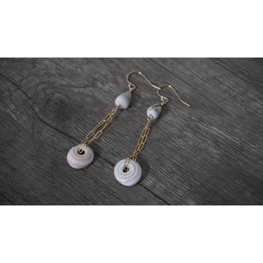 Hawaiian Puka Shell Dangle Earrings